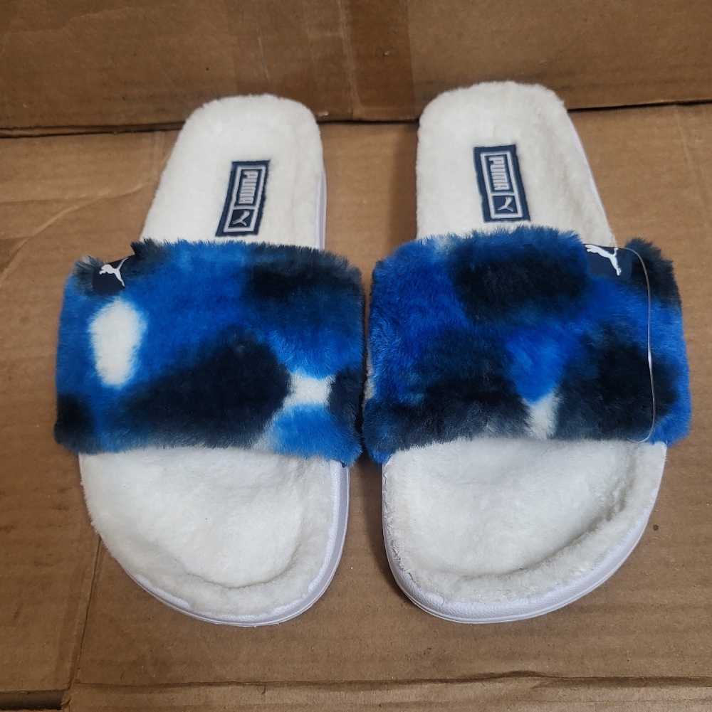 Puma Leadcat 2.0 Fluffy Tie-Dye Slide Sandals Women Size 7 NWOT - Picture 2 of 10